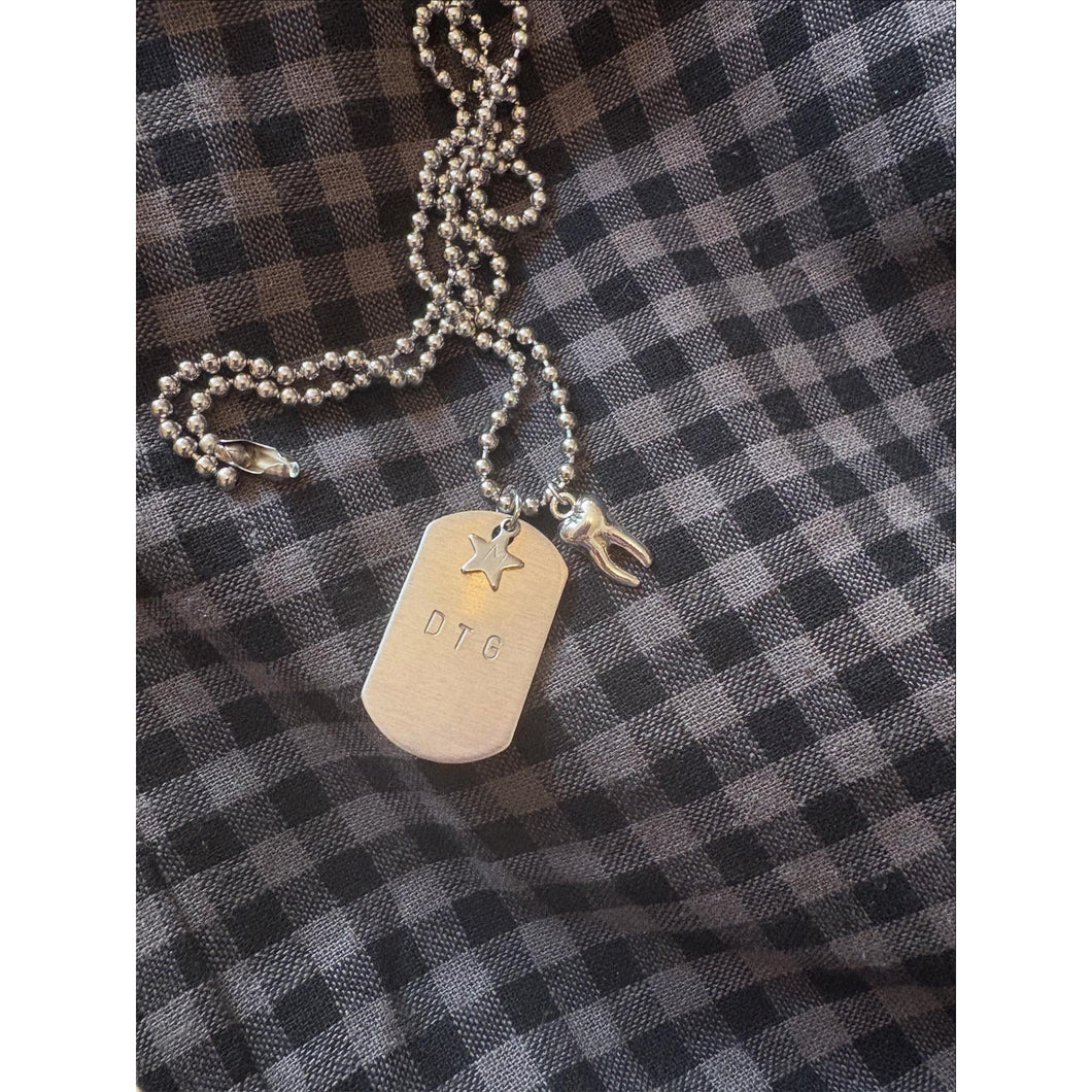Dog Tag Tooth Necklace (Handmade by DTG)