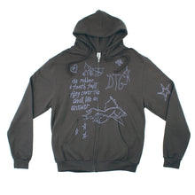 Load image into Gallery viewer, The Rubber Teeth Talk Zip-Up Hoodie (Charcoal)