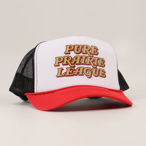 Pure Prairie League Trucker Cap (Black/White/Red)