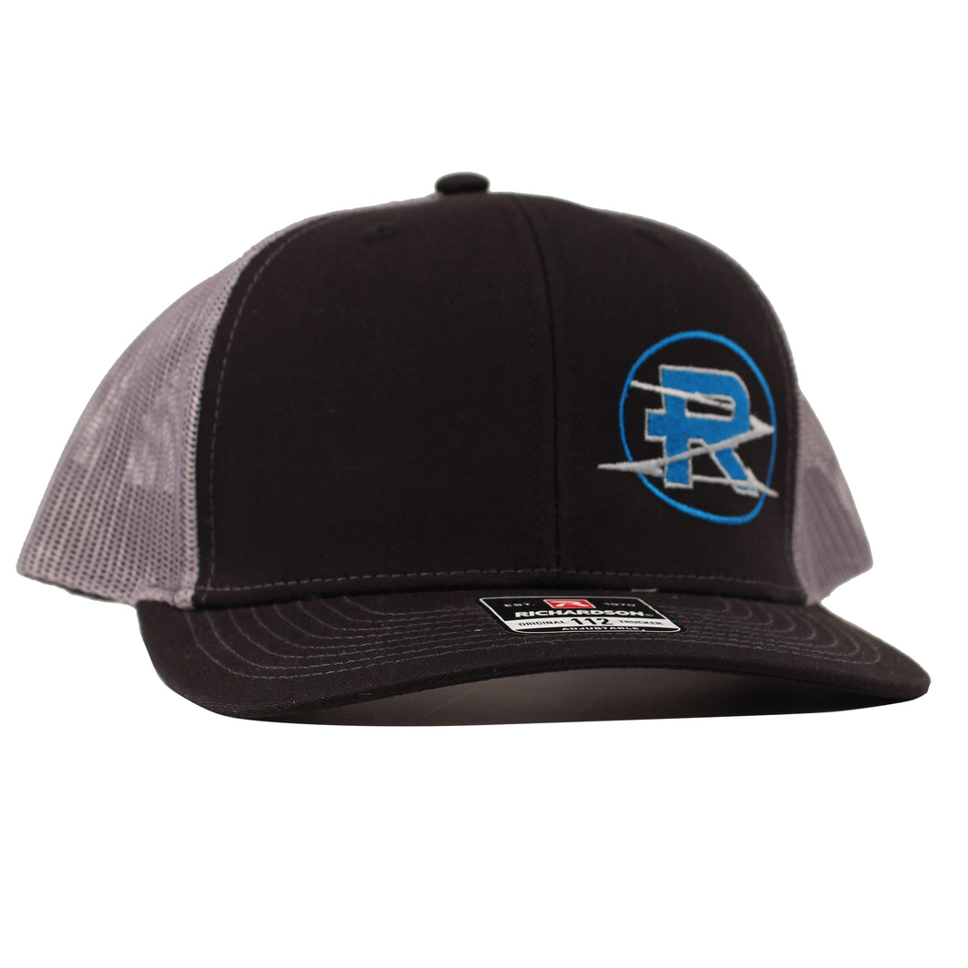 Ricochet Logo Trucker Hat (Black/Blue)
