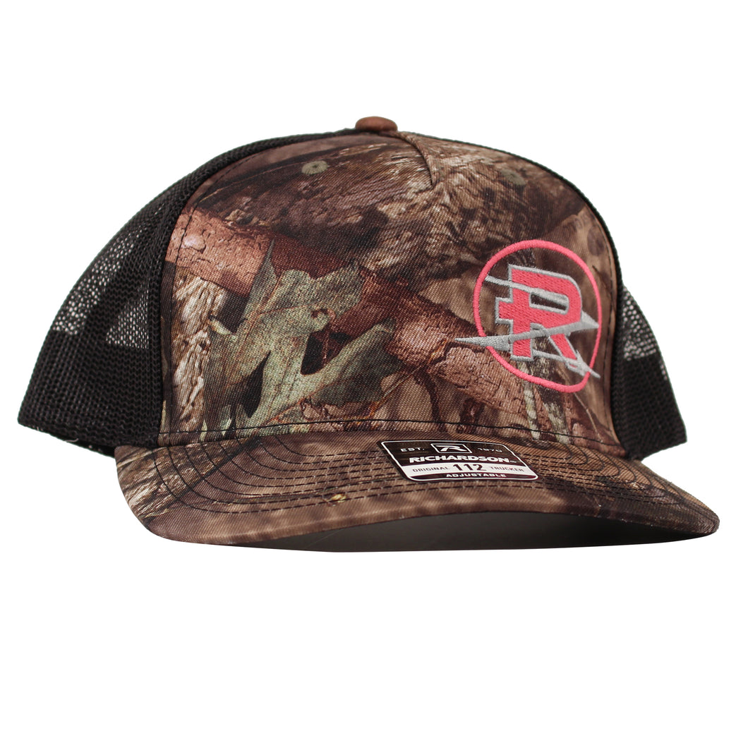 Ricochet Logo Trucker Hat (Pink Camo)