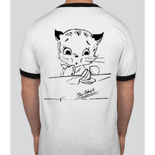 Load image into Gallery viewer, Rollerskating Cat Tee (White/Black) - PRE-ORDER