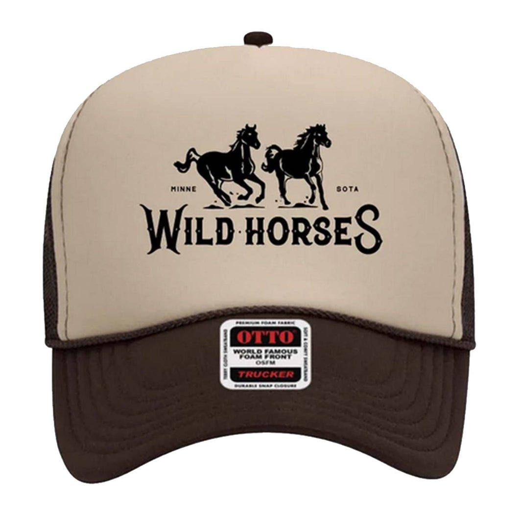 Wild Horses Logo Trucker Cap (Tan/Brown) – Missingink Shop