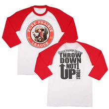 Load image into Gallery viewer, Throw Down Not Up Vintage Baseball Tee (Red)