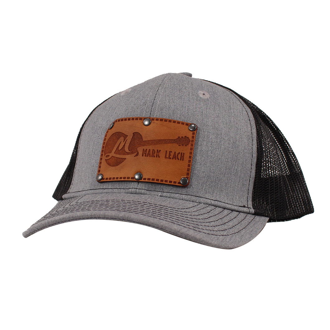 Leather Patch Hat (Grey/Black)