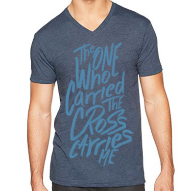 The One Who Carried The Cross Carries Me  V-Neck T-shirt