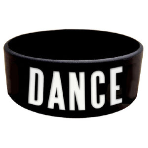DANCE 1” Black rubber wristband