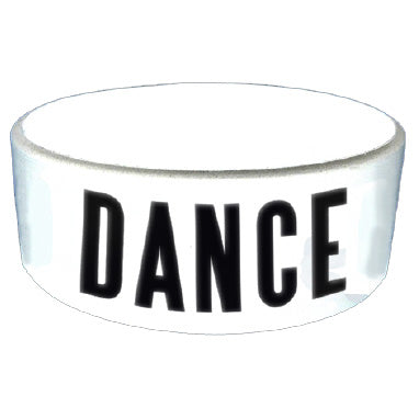 DANCE 1” White rubber wristband